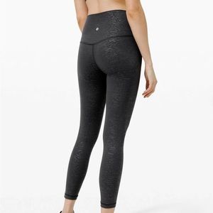 LULULEMON Align Pant II 25" Code Emboss Print Black Size 4